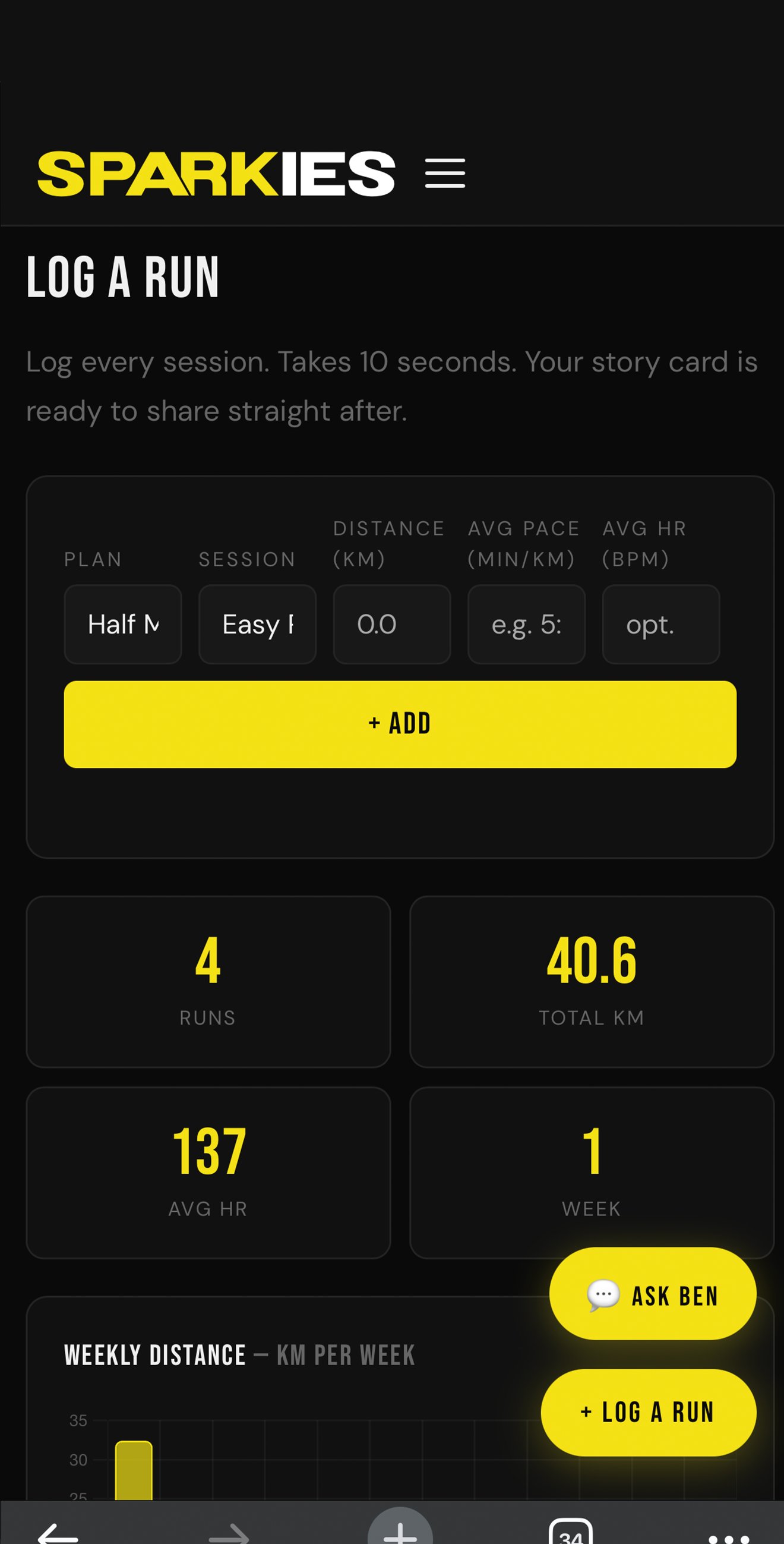 Run log with zones